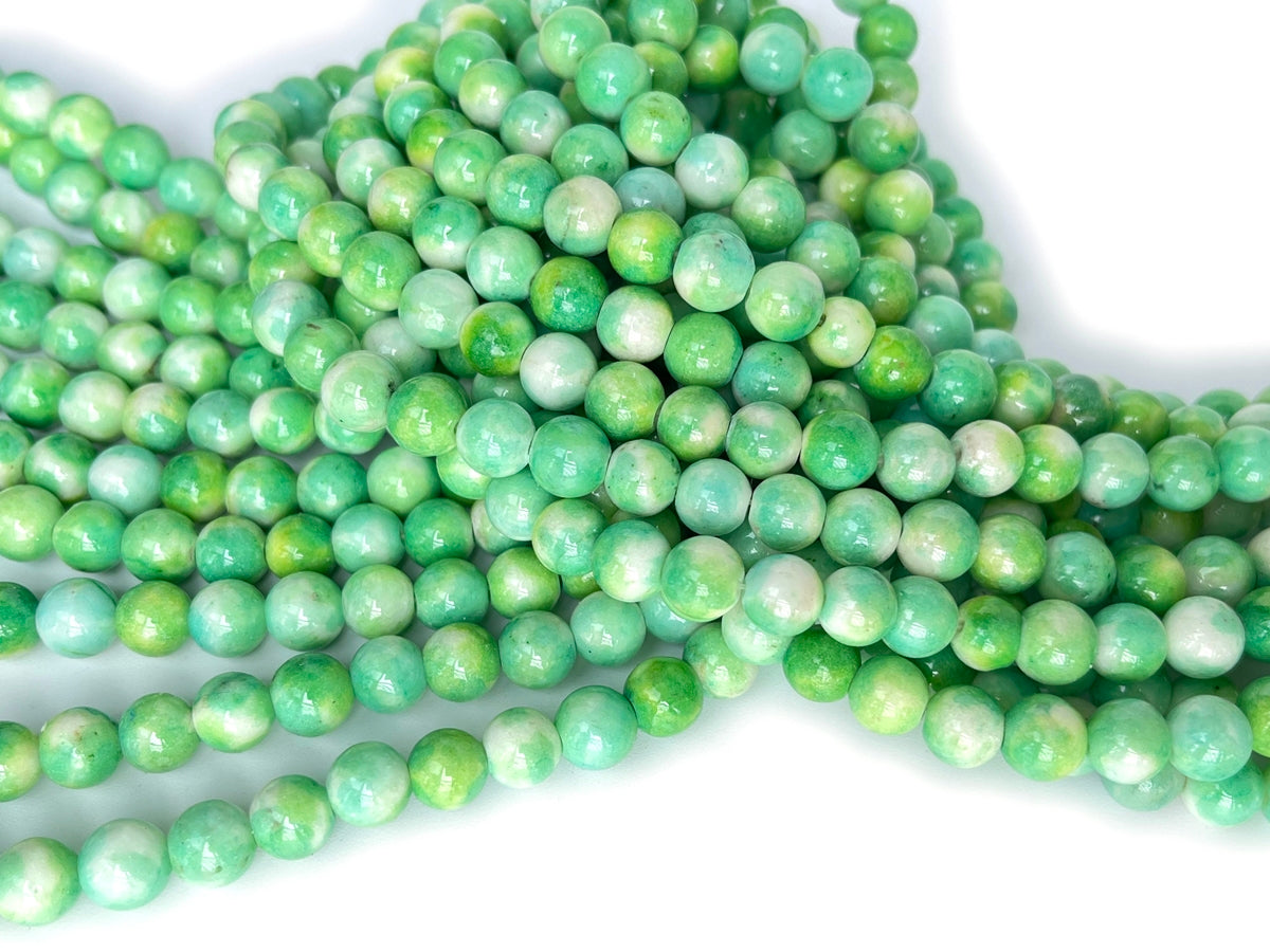 15.5" 8mm Dyed blue green jade round jewelry beads supply X07