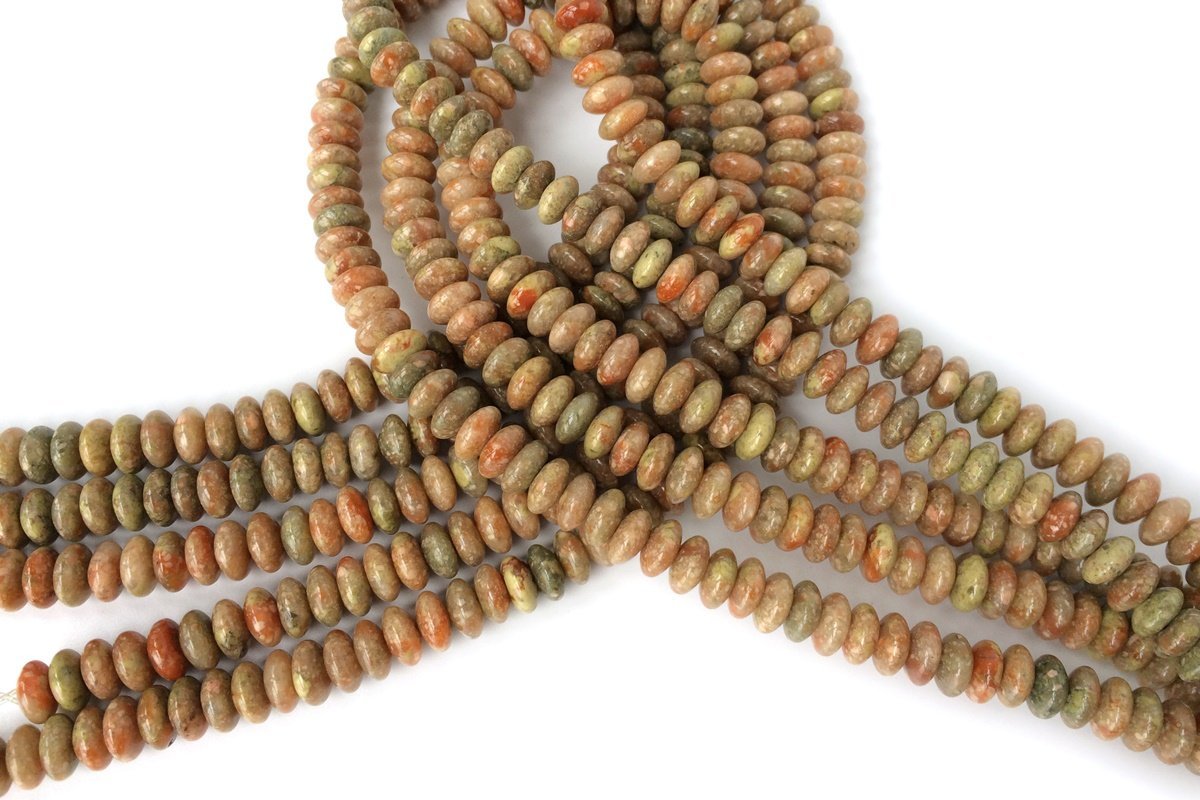 15.5" 8x4mm Natural Autumn jasper rondelle beads,disc beads, Autumn jasper roundel beads, roundel beads