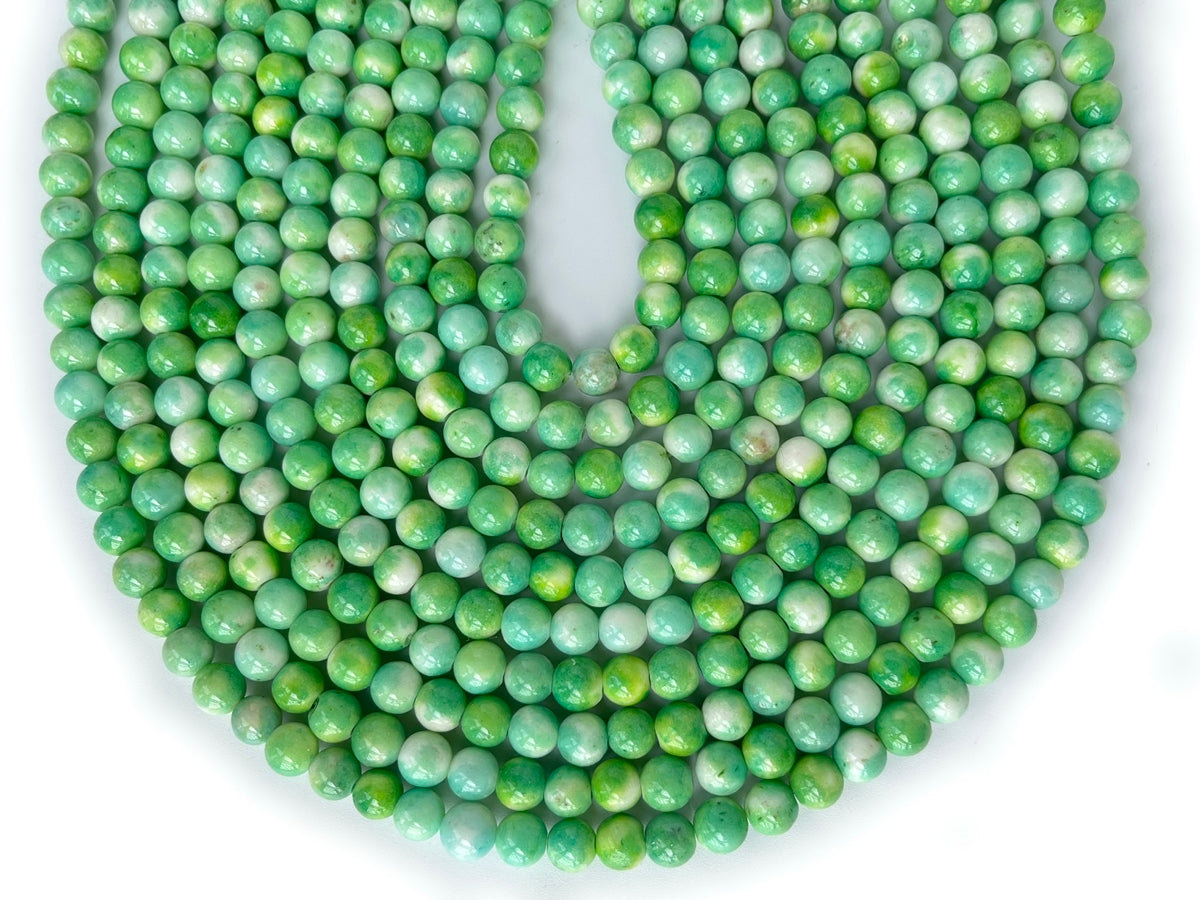 15.5" 8mm Dyed blue green jade round jewelry beads supply X07