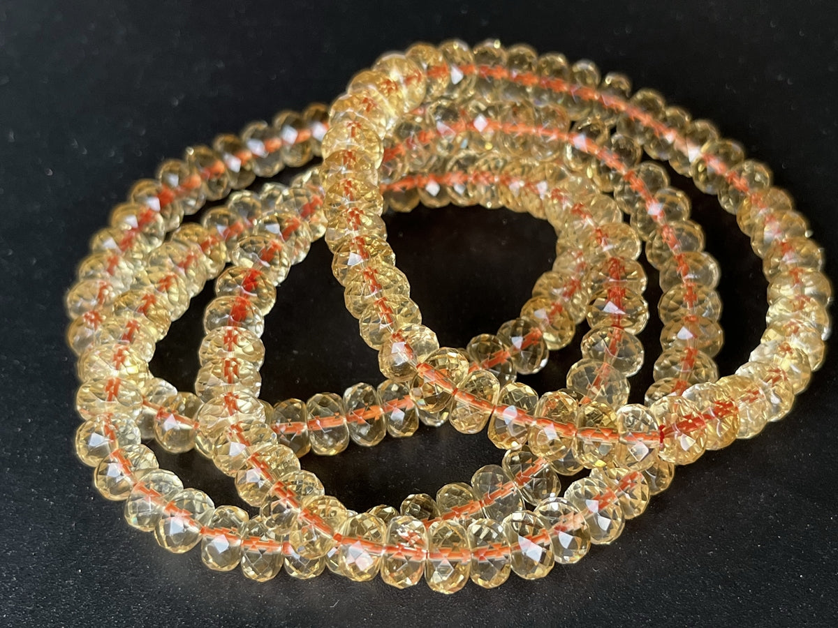 5x8mm natural Citrine rondelle faceted beads bracelet