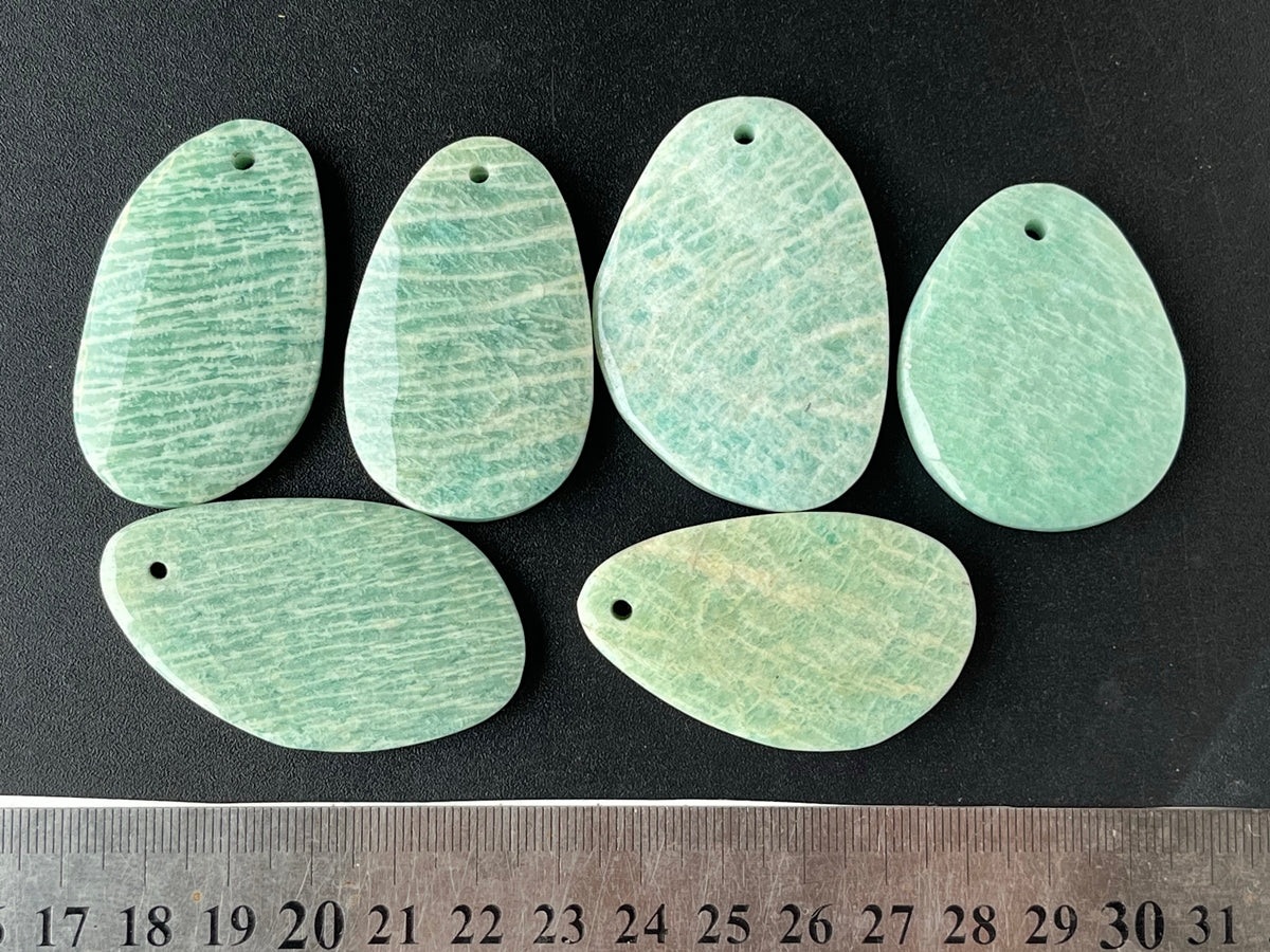1PC 40~60mm Natural Amazonite stone big flat nugget pendant