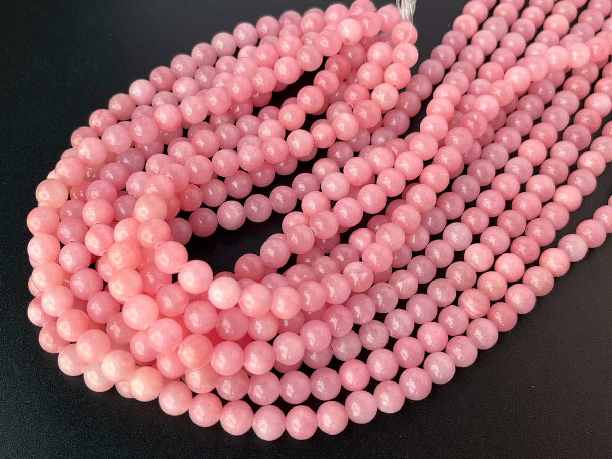 15.5" 8mm pink dyed jade Round beads gemstone