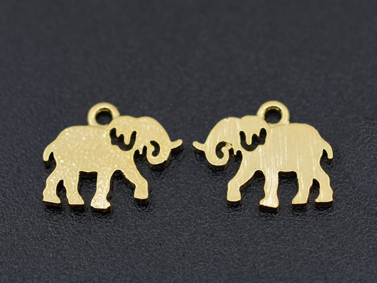 5PCS 12x10mm gold plated brass elephant charms, jewelry findings