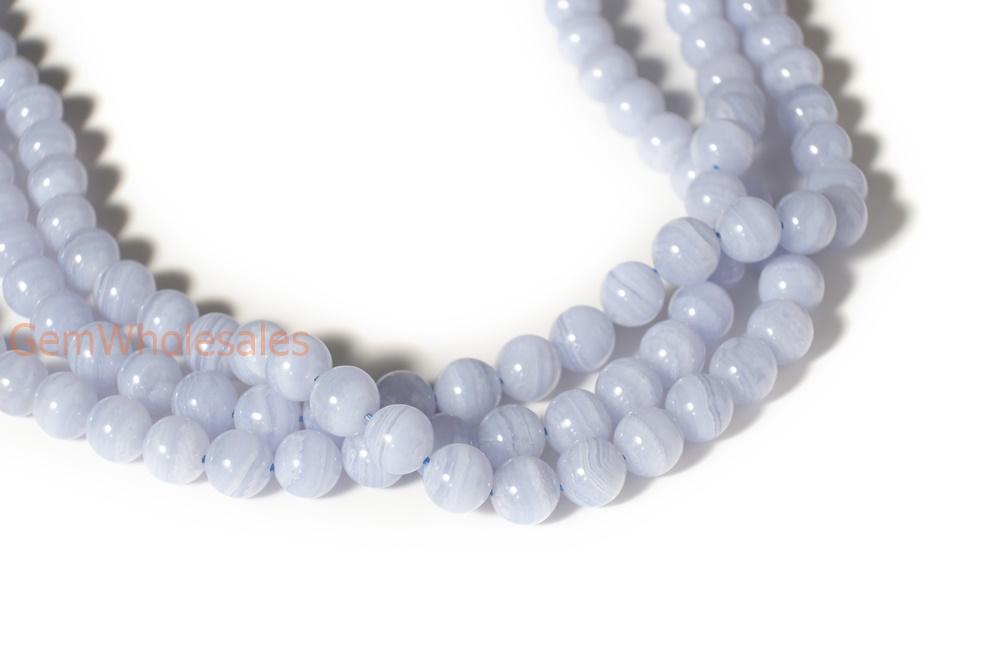 15.5" natural 8mm/10mm blue lace Agate Round beads Gemstone