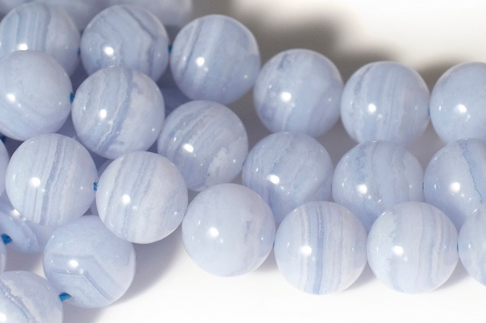 15.5" natural 8mm/10mm blue lace Agate Round beads Gemstone