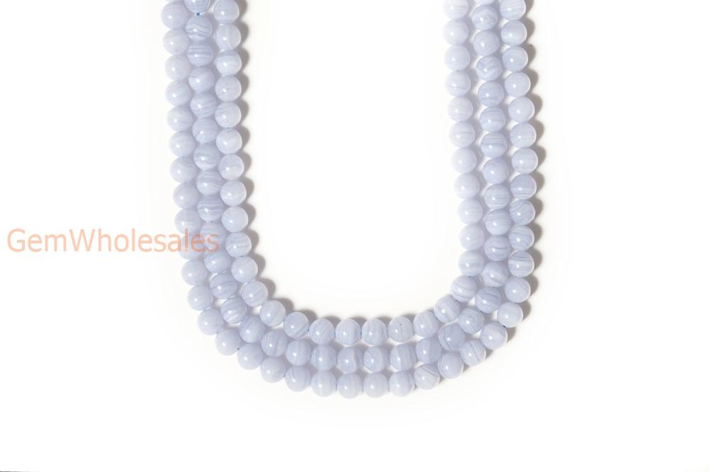 15.5" natural 4mm/6mm blue lace Agate Round beads Gemstone