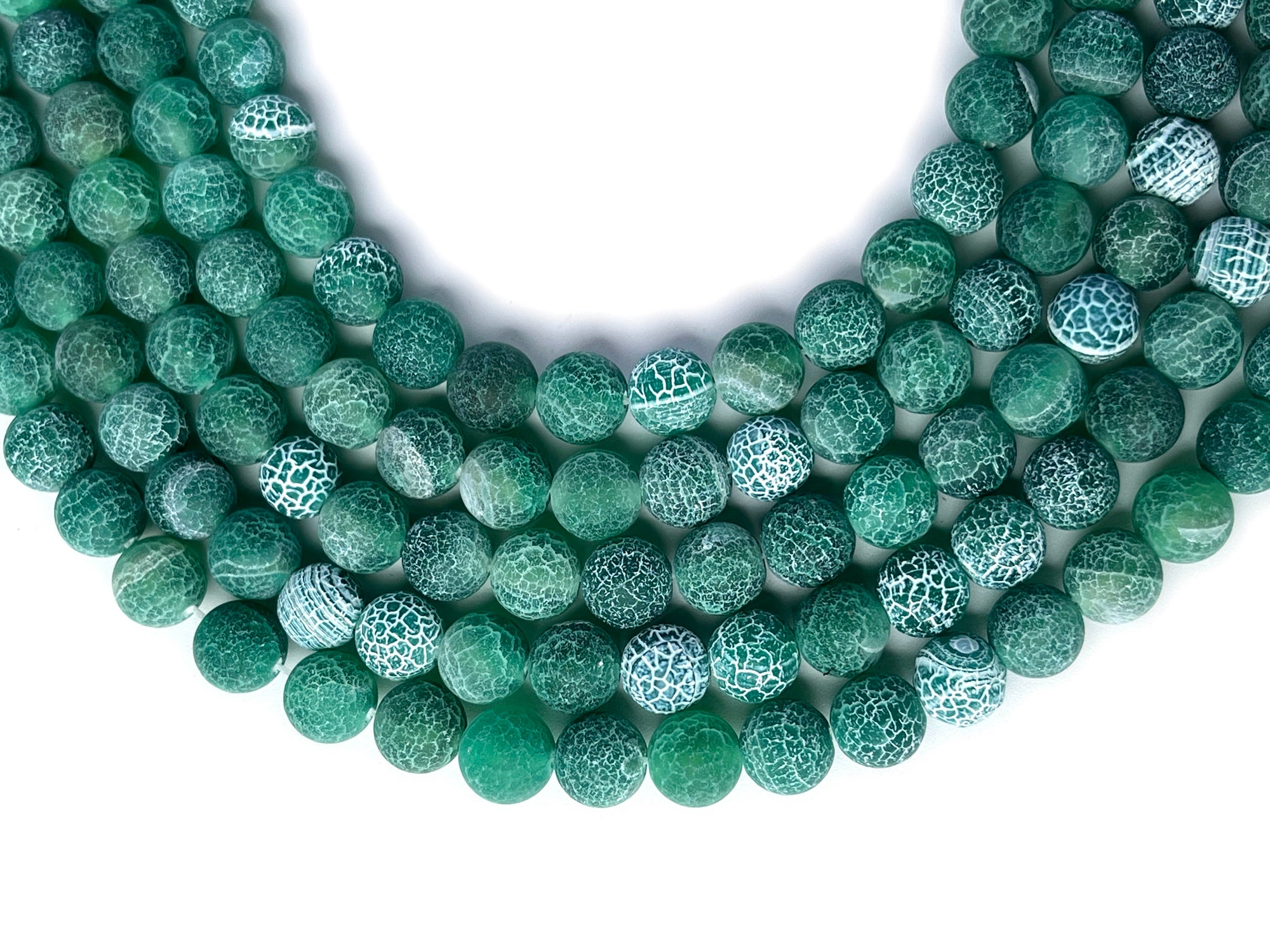 15" 8mm/10mm/12mm matte green fire dragon veins Agate Round beads