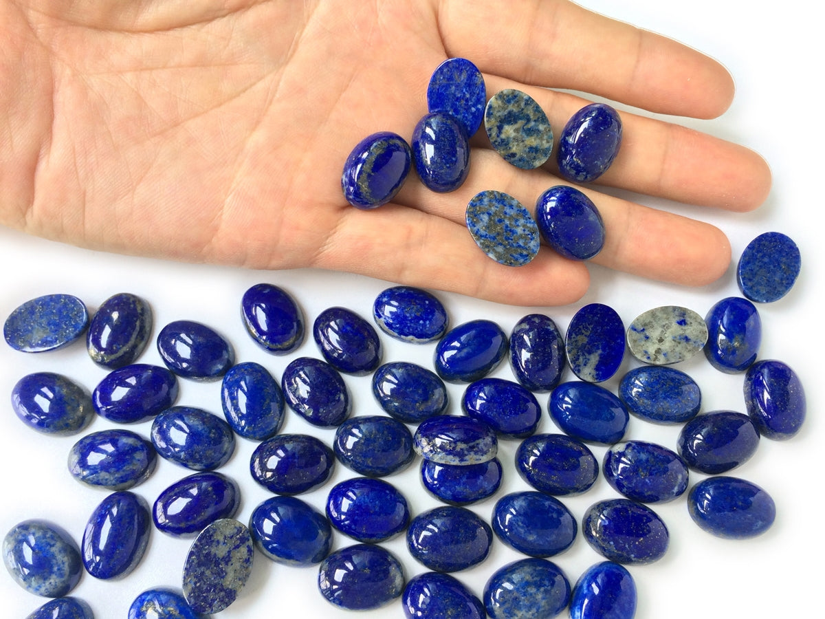 5PCS 13x18mm natural lapis lazuli oval cabochon, blue gemstone pendant