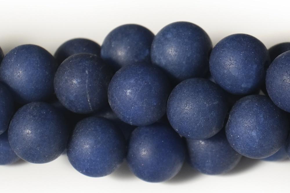 15.5" 6mm/8mm/10mm matte lapis dark blue dyed jade Round beads