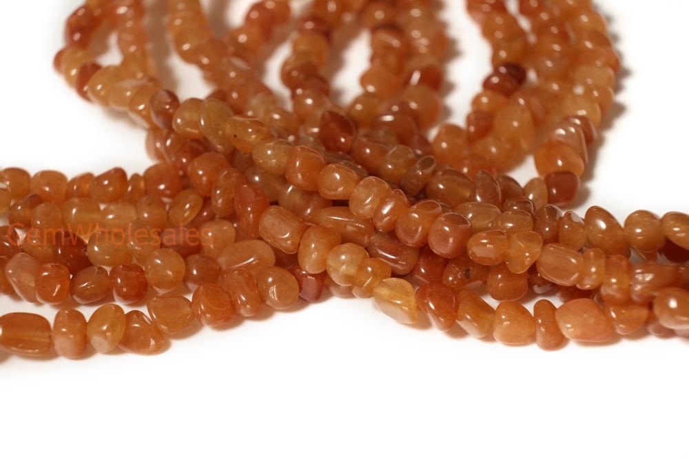 15.5" 3~5mm Natural red aventurine pebbles beads,potato beads, small nugget beads