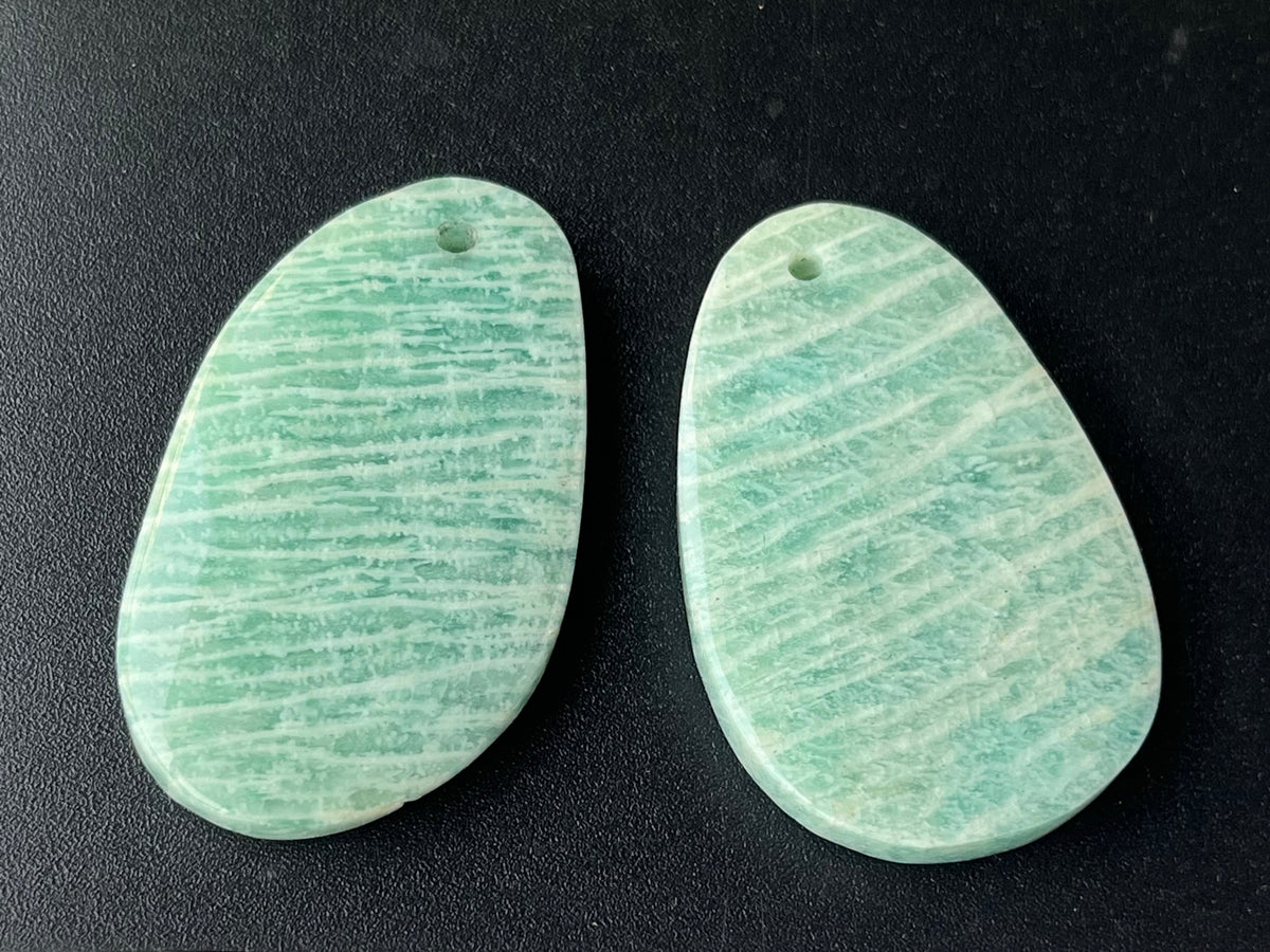 1PC 40~60mm Natural Amazonite stone big flat nugget pendant