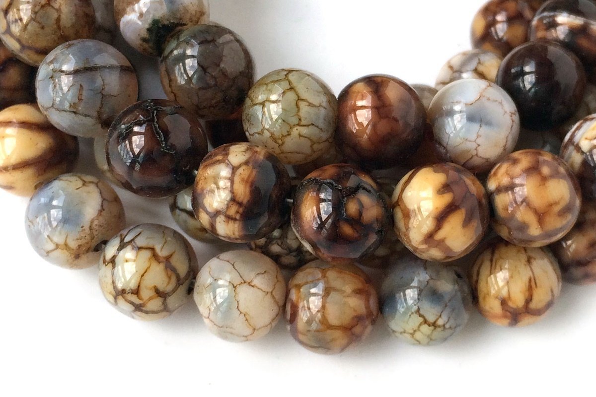 15.5" 8mm/10mm brown fire Agate Round beads Gemstone