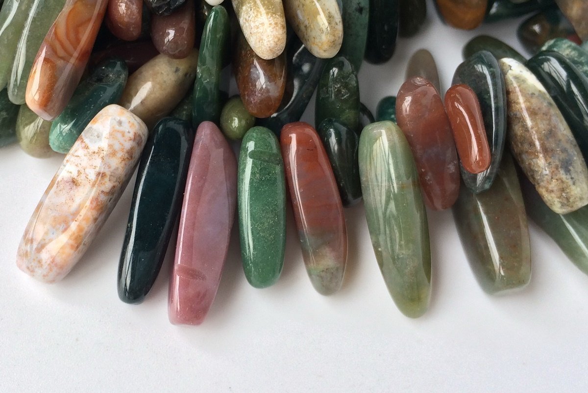15.5" natural 15~20mm green Indian agate Chips beads Gemstone