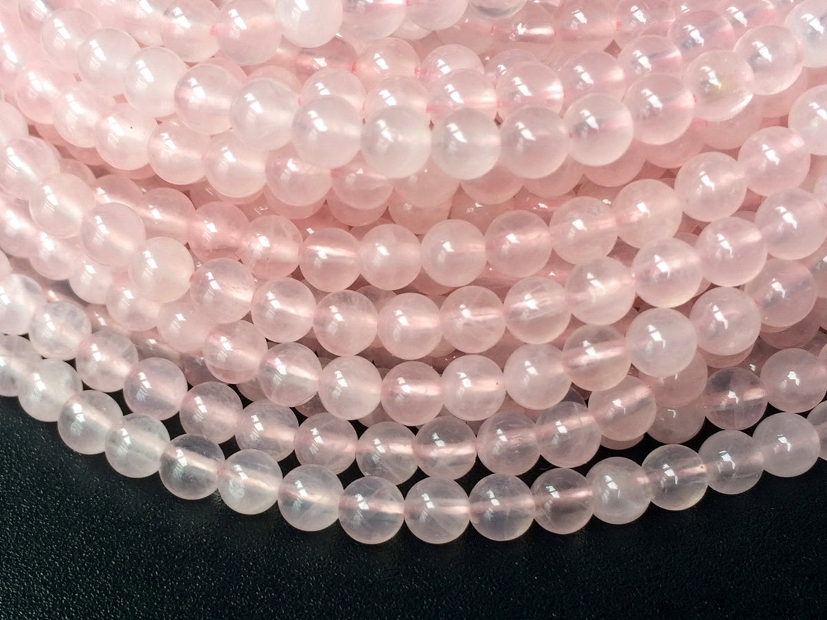 15" 4mm AA Natural Rose quartz round beads, pink crystal