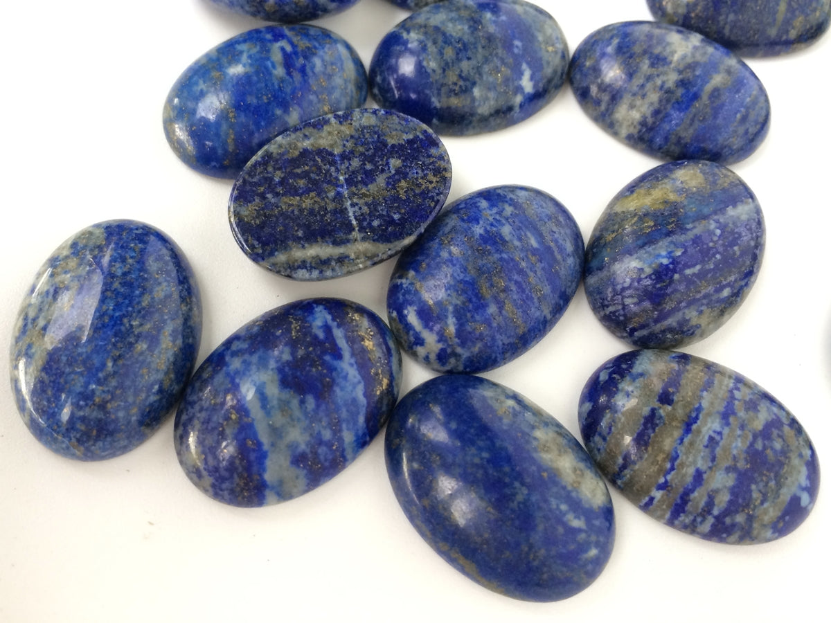 5PCS 18x25mm natural lapis lazuli stone oval cabochon pendant