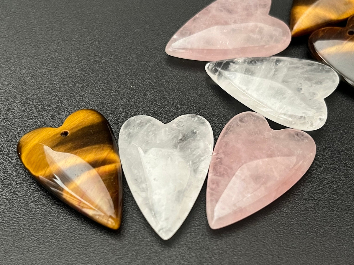 1PC 20x30mm Natural Rose quartz heart pendant