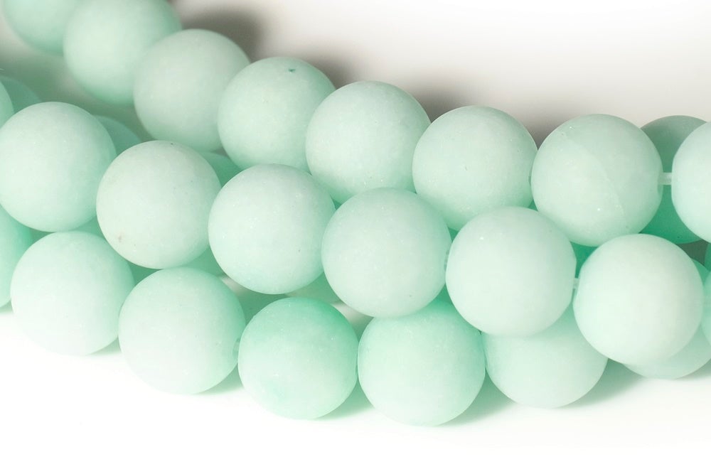 15.25" 6mm/8mm/10mm/12mm matte mint dyed jade Round beads gemstone