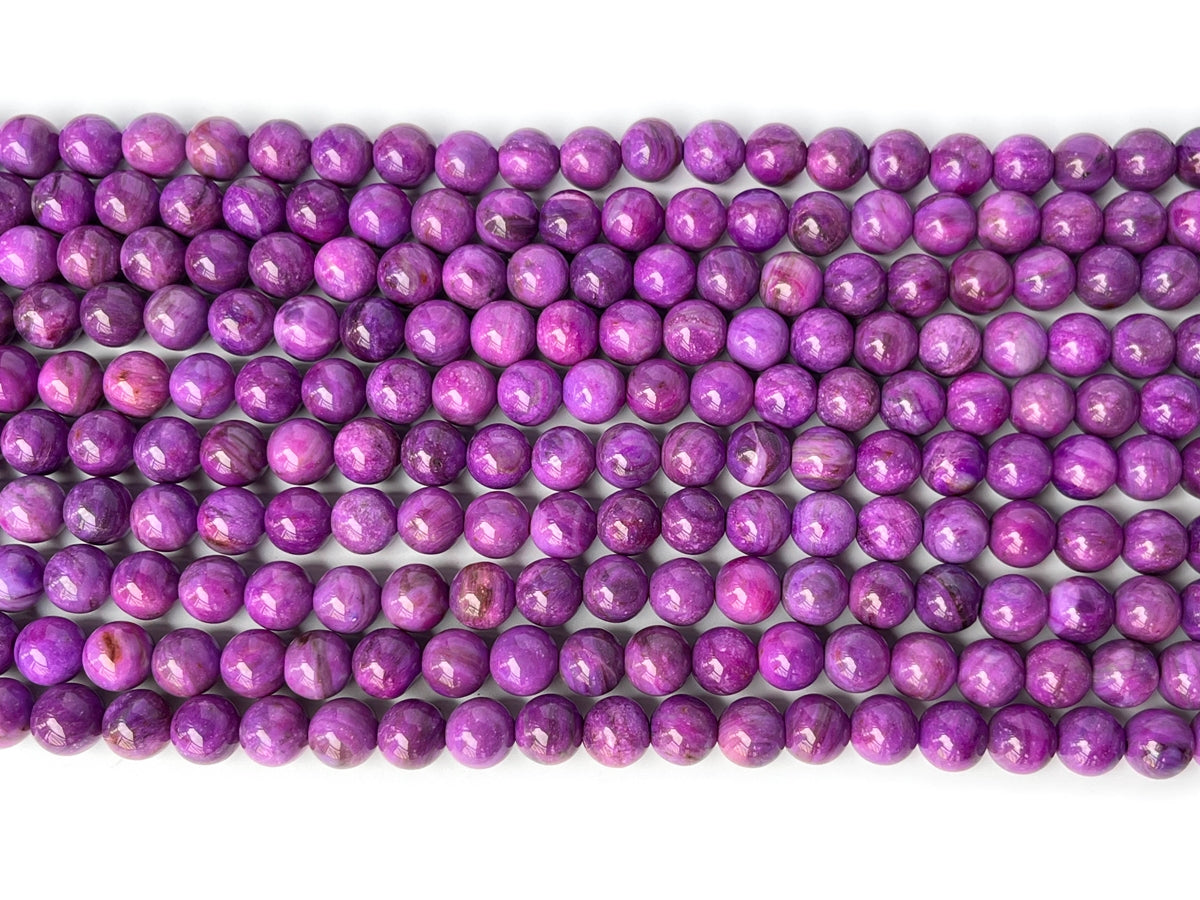 15" 10mm Dyed purple Sugilite color jade Round beads