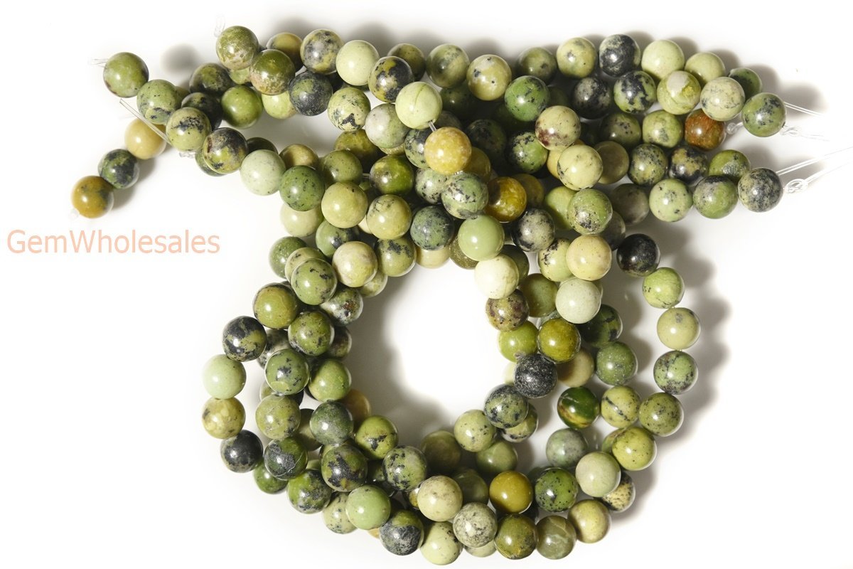 15.5" Chinese Green Opal  6mm/8mm/10mm round beads,green color gemstone