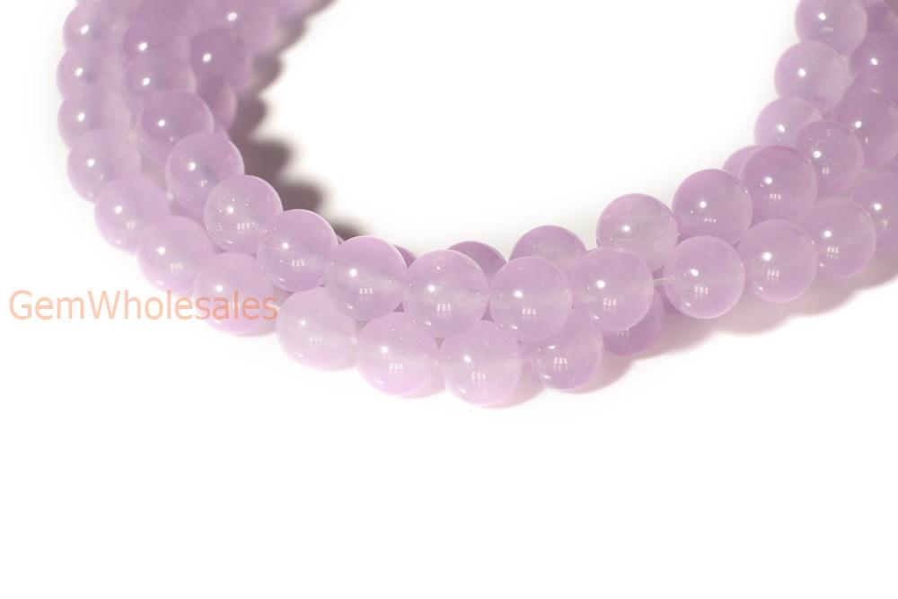 15" 6mm/8mm/10mm/12mm lavender Malaysian jade Round beads gemstone