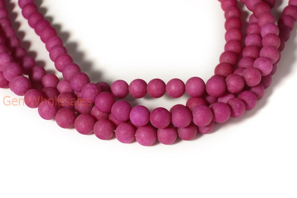 15.25" 10mm matte red dyed jade Round beads gemstone