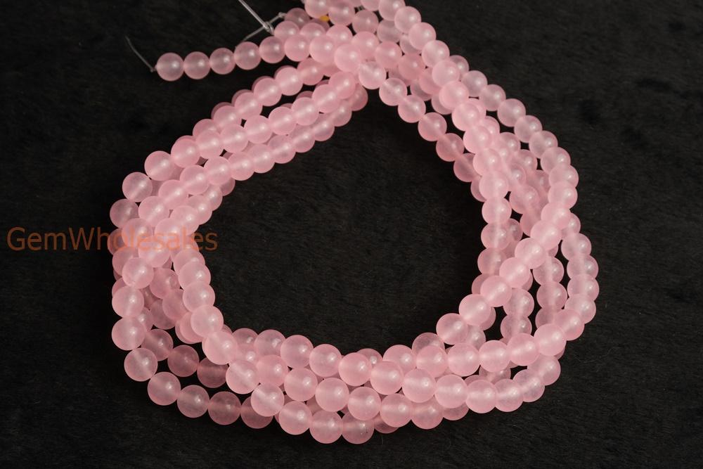15" 6mm/8mm/10mm/12mm pink Malaysian jade Round beads gemstone