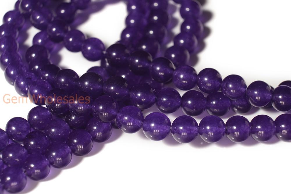 15" 6mm/8mm/10mm/12mm purple Malaysian jade Round beads gemstone