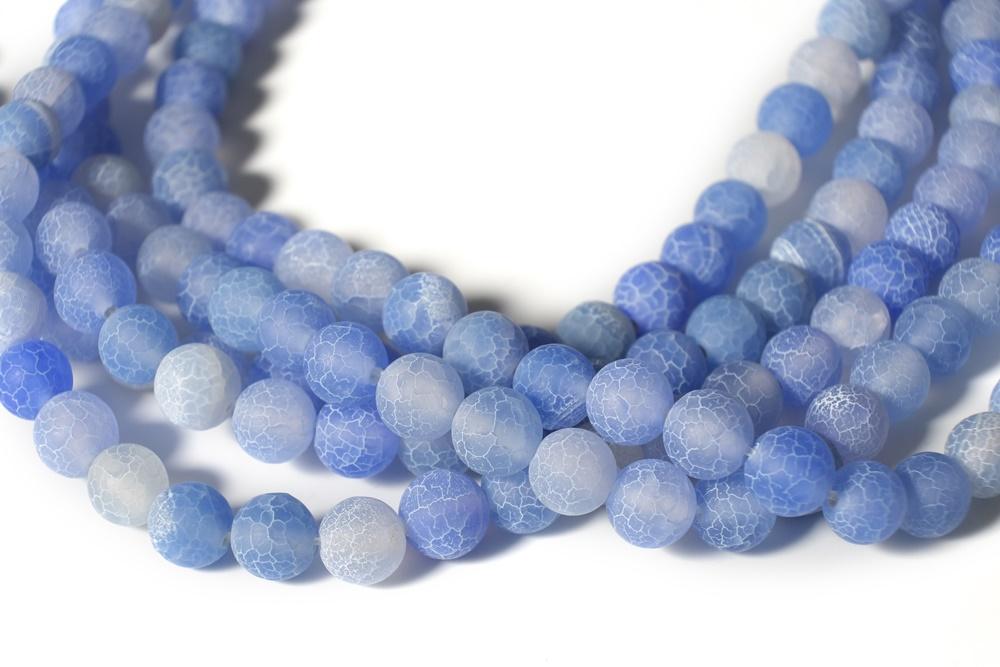 15" 6mm/8mm/10mm/12mm blue dream fire dragon veins frosted Agate Round beads Gemstone