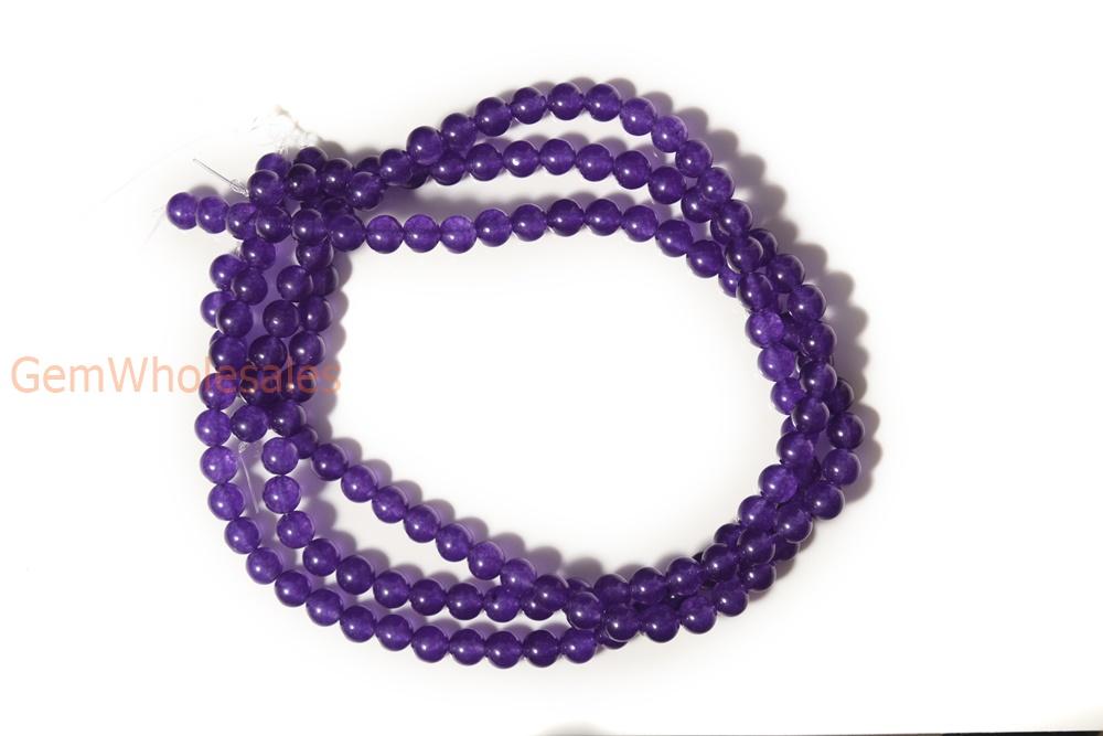 15" 6mm/8mm/10mm/12mm purple Malaysian jade Round beads gemstone