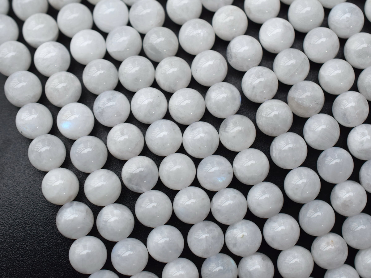 15.5" 8mm Genuine natural blue white Moonstone round beads A