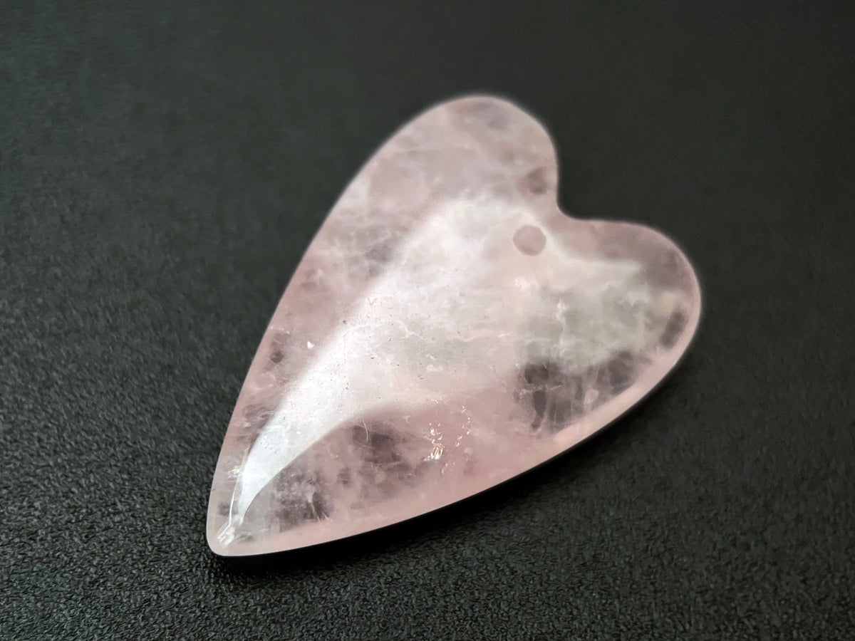 1PC 20x30mm Natural Rose quartz heart pendant