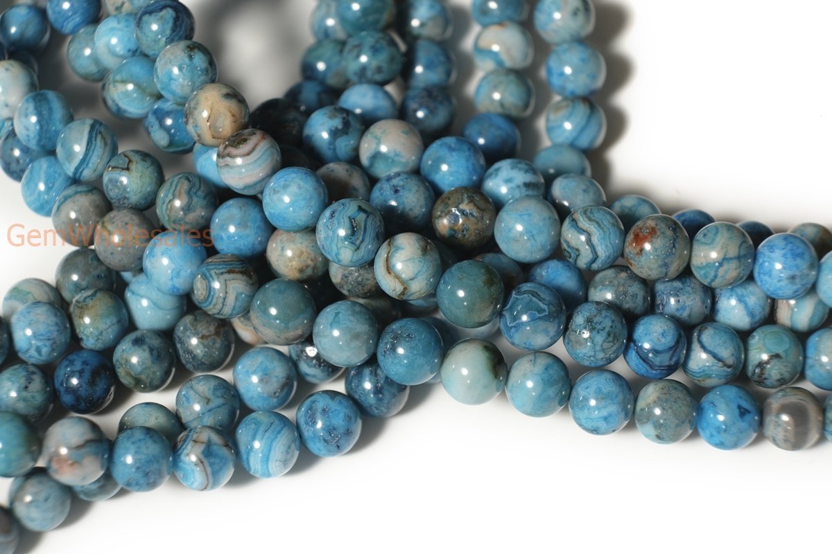 15" 6mm/8mm/10mm blue crazy Agate Round jewelry beads supply