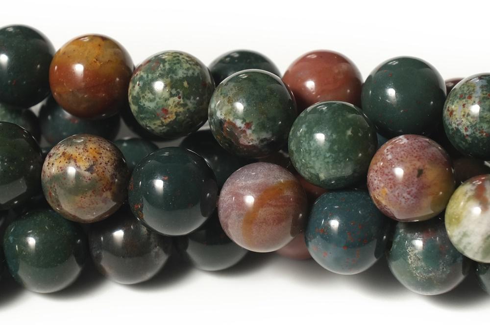 15.5" 4mm/6mm Natural Indian bloodstone round beads,green red semi-preciouse stone