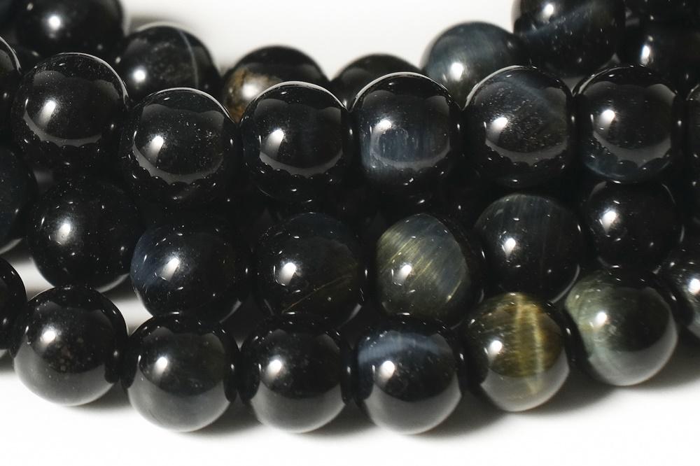 15.5" 6mm AB genuine natural Blue tiger eye round semi precious stone beads