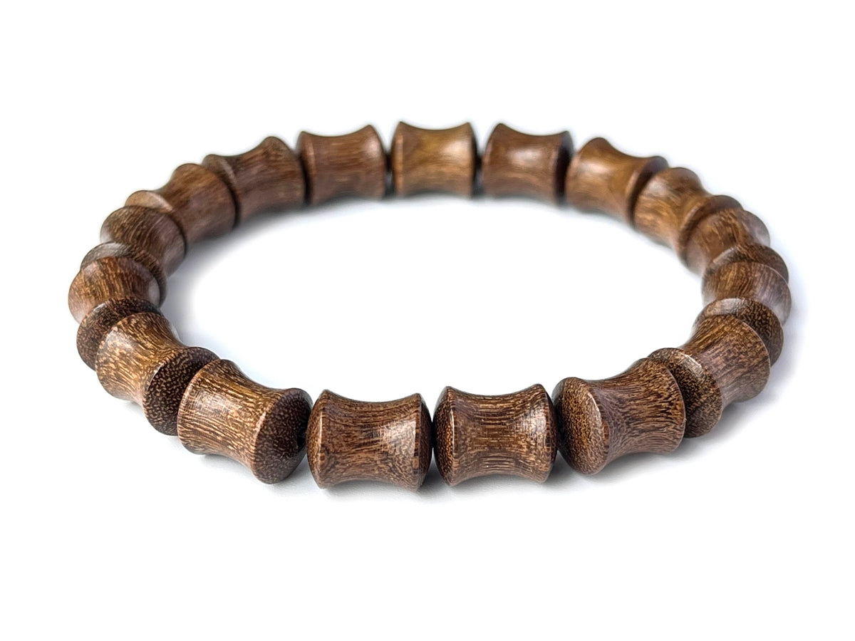 7.5" 10x12mm brown Sandalwood bamboo beads beaded elastic bracelets