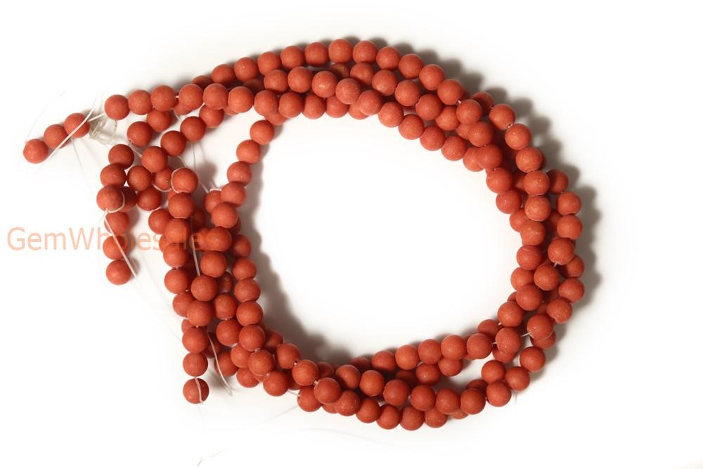15.25" 6mm/8mm/10mm/12mm matte orange dyed jade Round beads gemstone