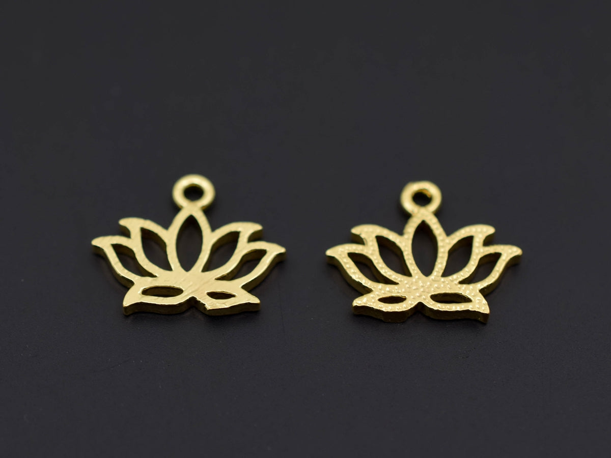 5PCS 8x12mm gold plated brass lotus charms, jewelry findings