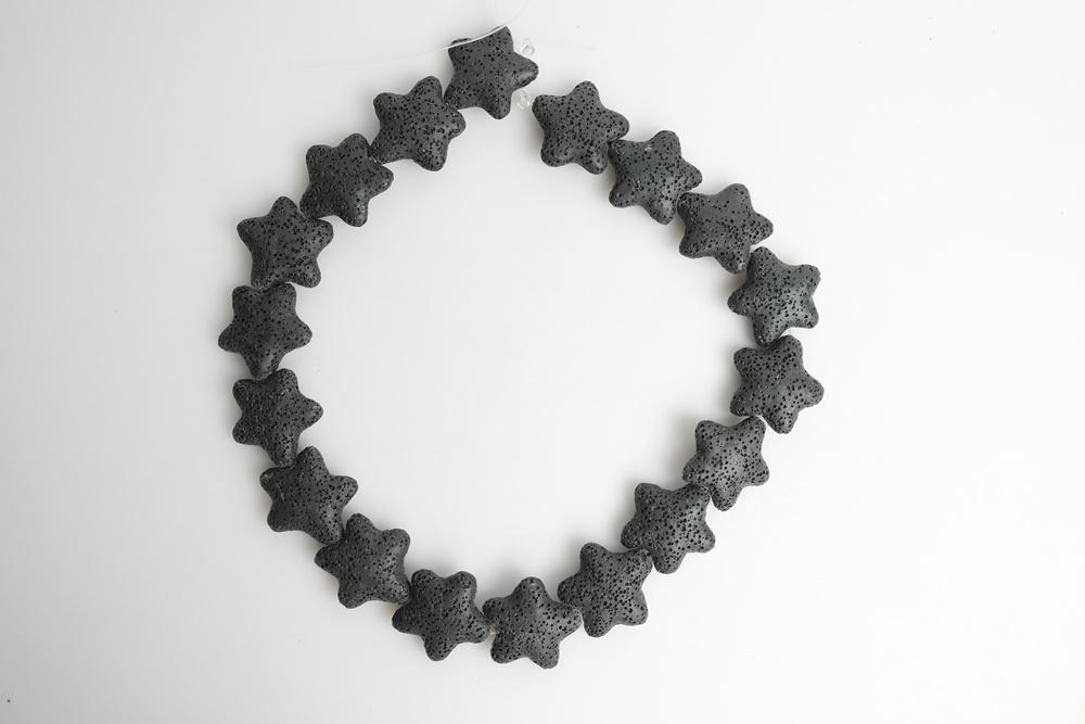 Black 25mm black Lava Starfish Gemstone pendant
