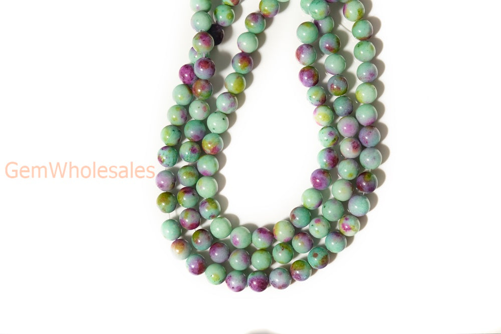 15.5" 10mm/12mm green dyed jade Round beads gemstone
