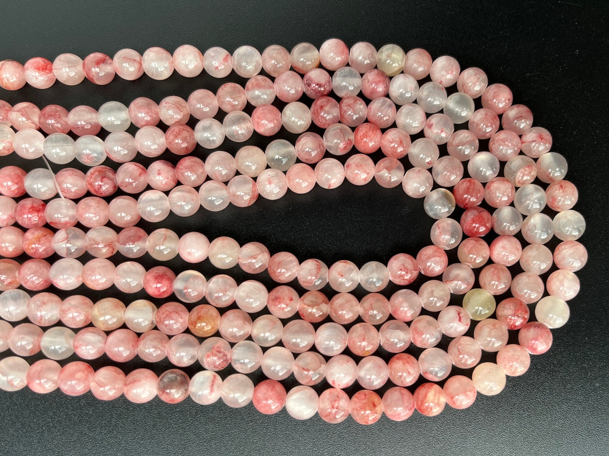 15.5" 8mm Dyed red jade Round jewelry beads