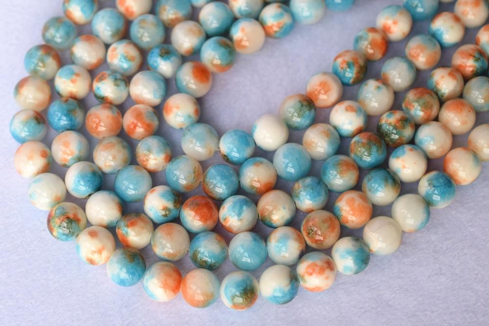 15.5" 6mm/8mm/10mm/12mm blue dyed jade Round beads gemstone