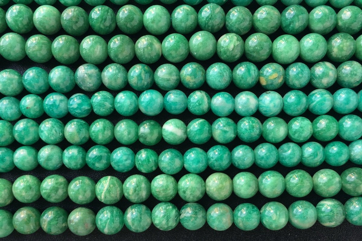 15.5" Natural Russian amazonite 4mm/6mm round beads, AA Green gemstone