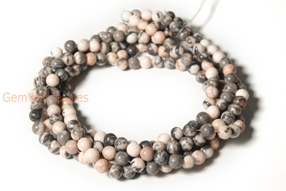 15.5" 10mm Natural pink Zebra jasper round semi precious stone beads