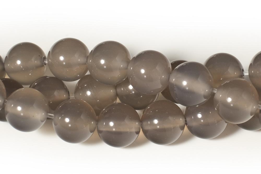 15" Grey agate 8mm round beads, semi-precious stone, grey gemstone beads