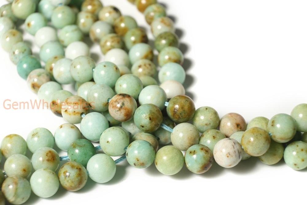 15.5" 10mm Natural Mongolian turquoise stone round beads