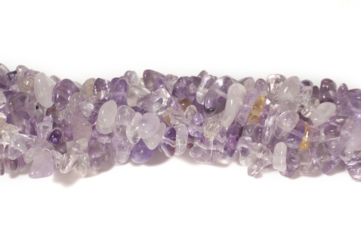 34" Natural Ametrine 5x10mm chips beads, purple yellow small chips