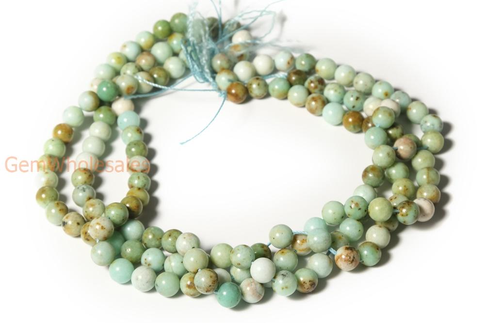 15.5" 6mm Natural Mongolian turquoise stone round beads