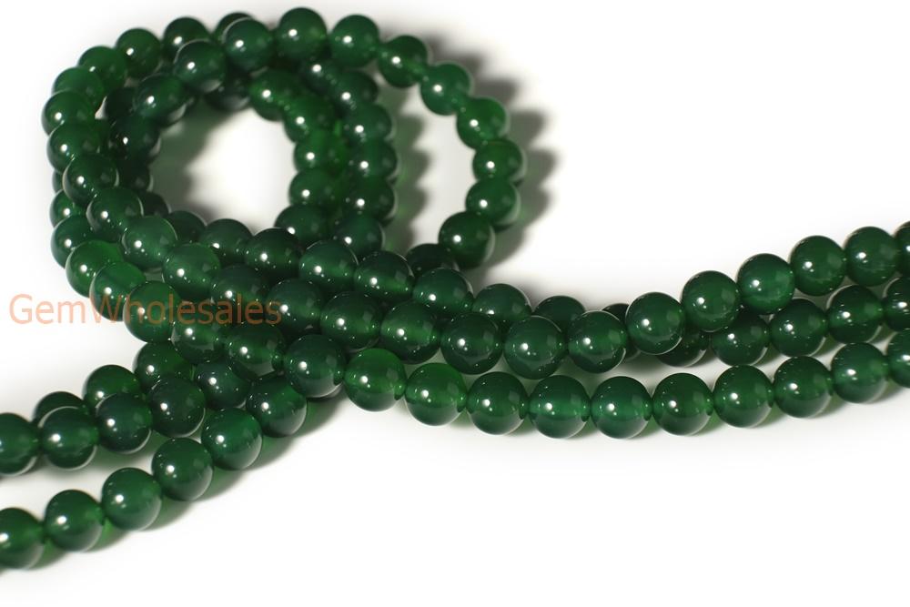 15.25" 8mm/10mm green Agate Round beads Gemstone