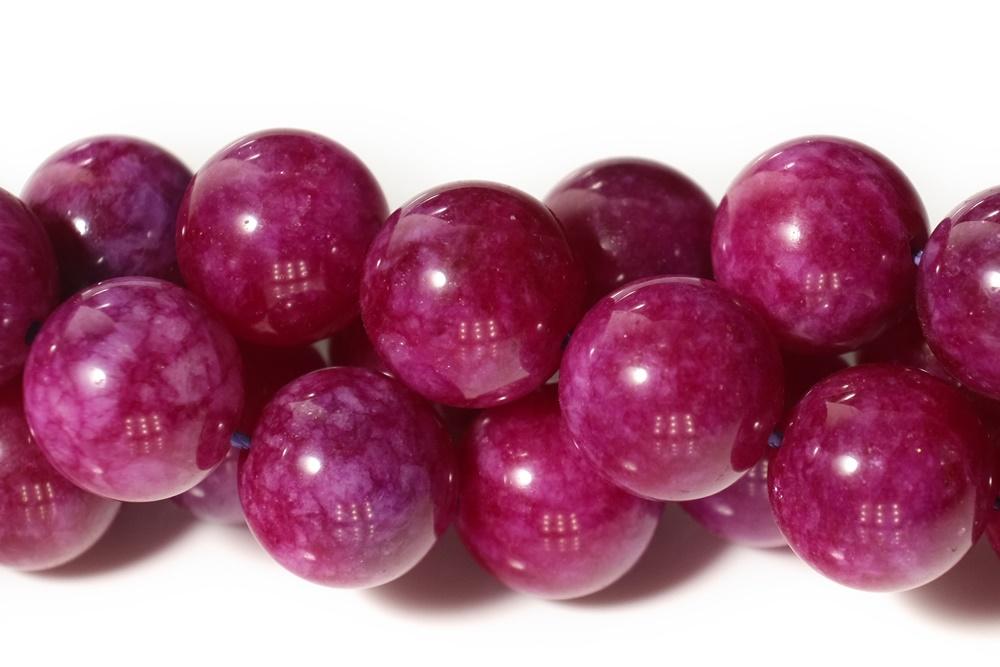 15" 6mm/8mm/10mm purple red Malaysian jade Round beads gemstone