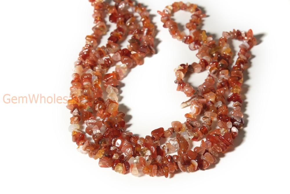 34" Carnelian 5x10mm chips,Red agate small chips gemstone, semi-precious stone